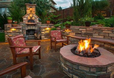 Outdoor Masonry Fireplace